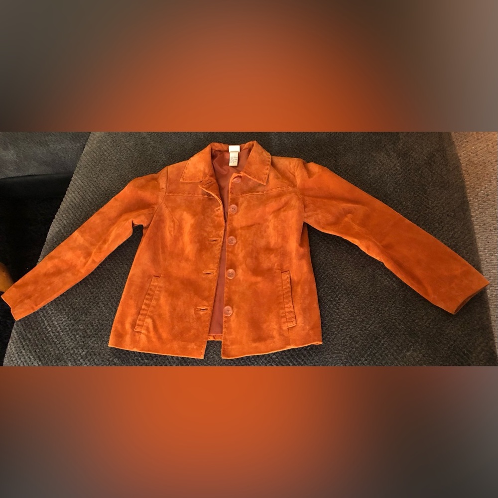 Beautiful beautiful beautiful burned orange colored 100% suede jacket!!